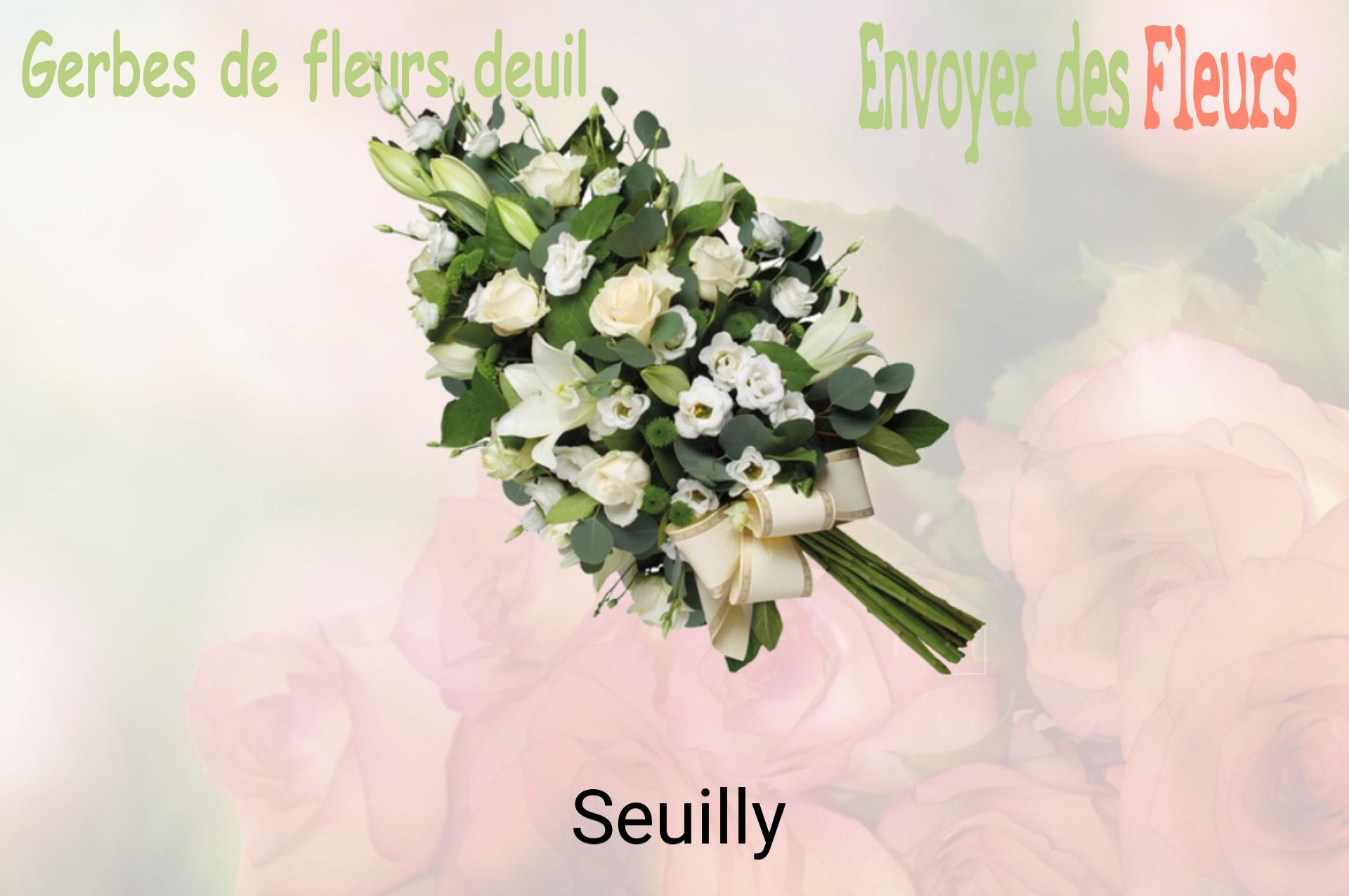 Gerbe de fleurs de deuil livrée à Seuilly